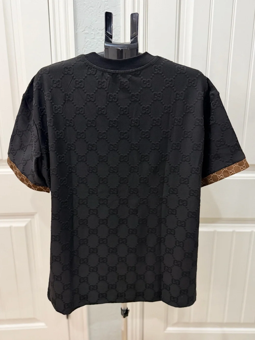 Gucci Black Tee and Shorts with Brown Logo-Trim